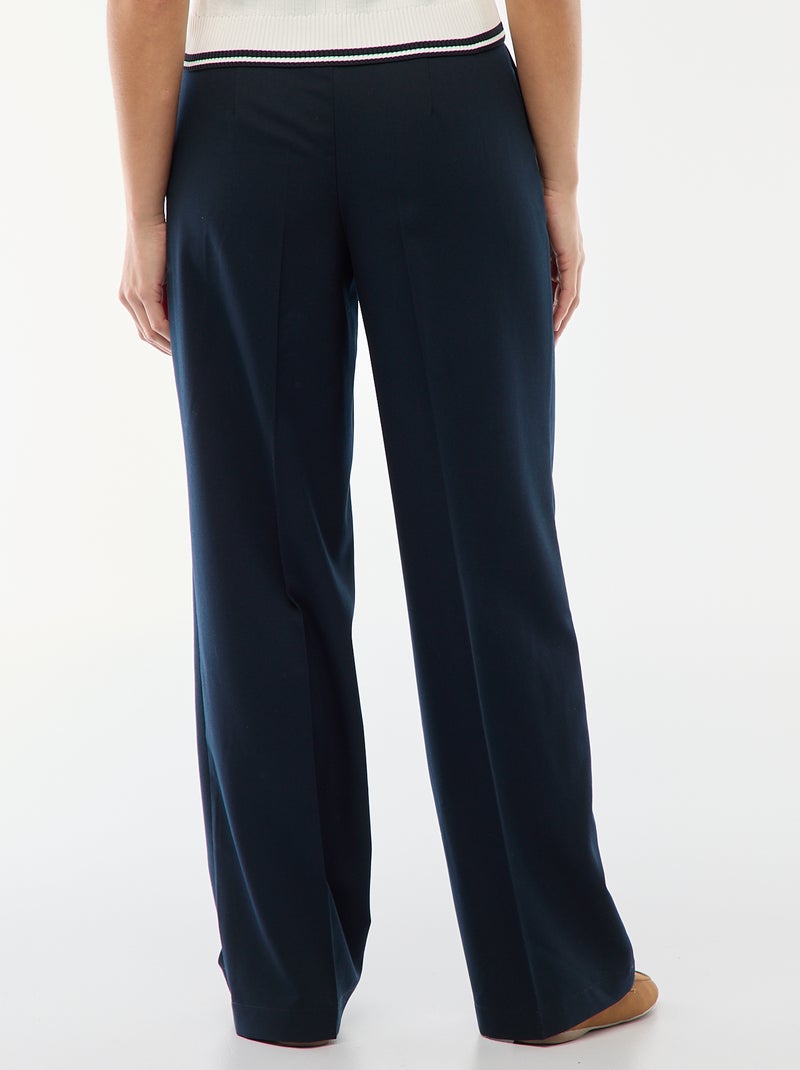 Pantalon large fluide uni Bleu - Kiabi