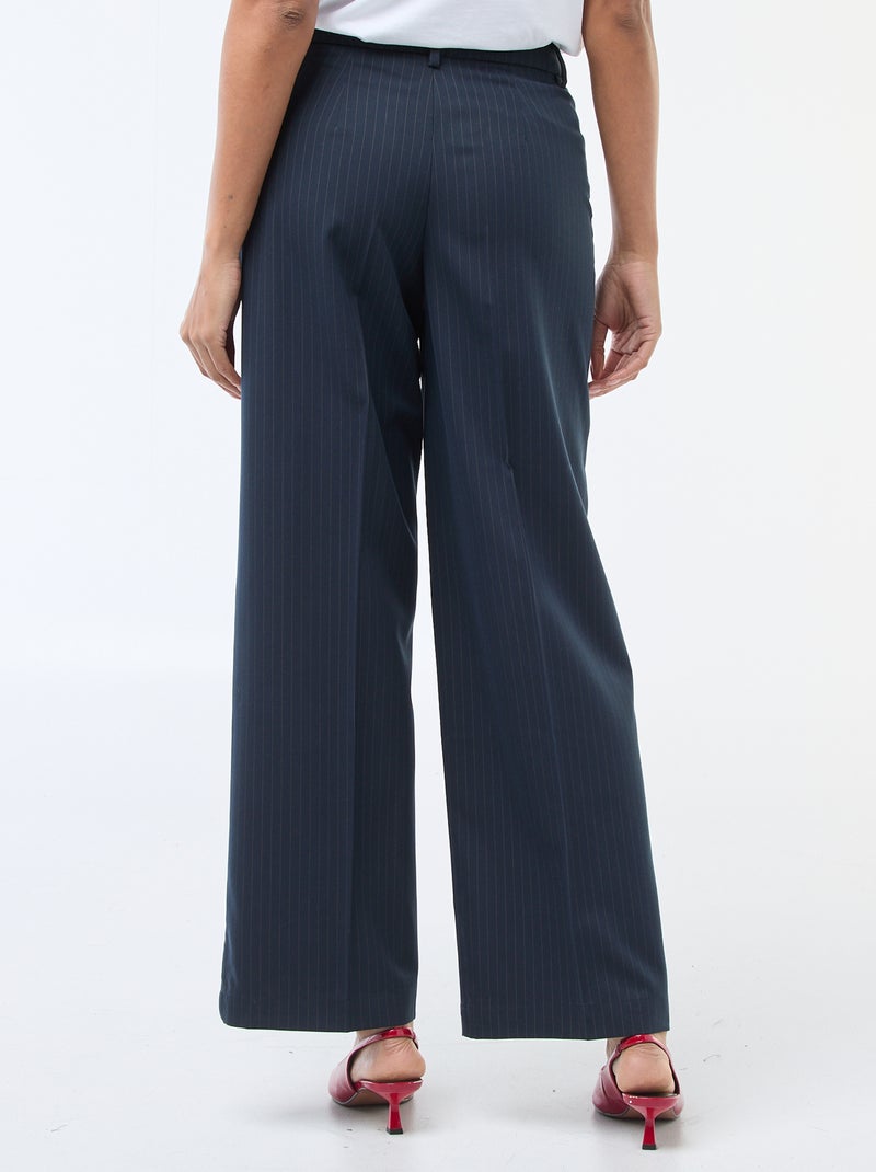 Pantalon large fluide uni Bleu - Kiabi