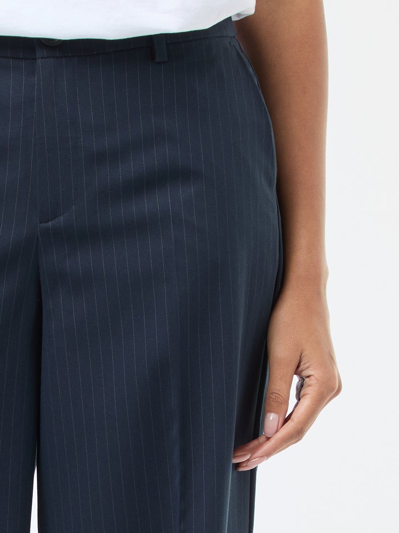 Pantalon large fluide uni Bleu - Kiabi