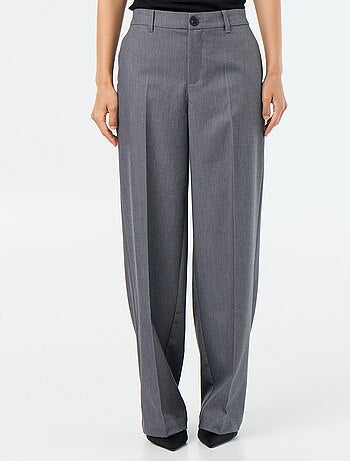 Pantalon large taille haute ceinture et passants