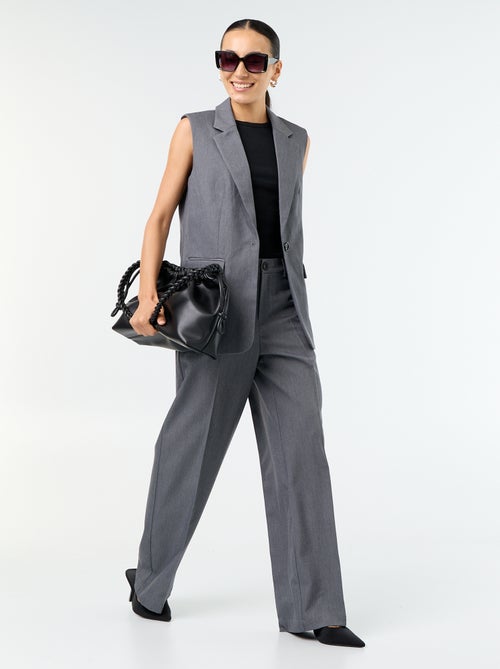 Pantalon large fluide uni - Kiabi