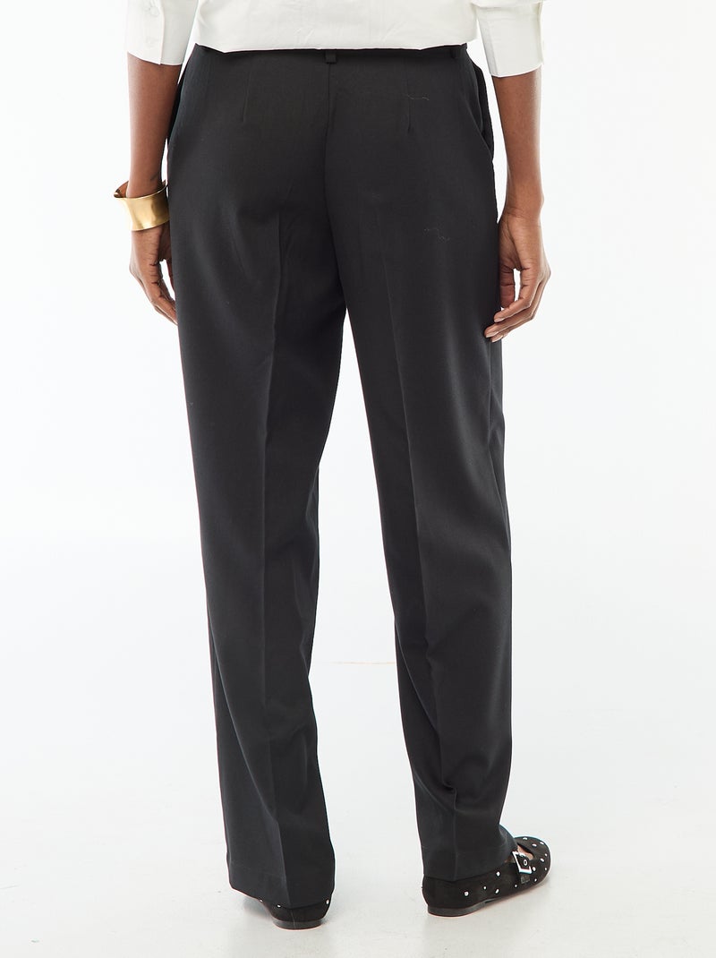 Pantalon large fluide uni Noir - Kiabi