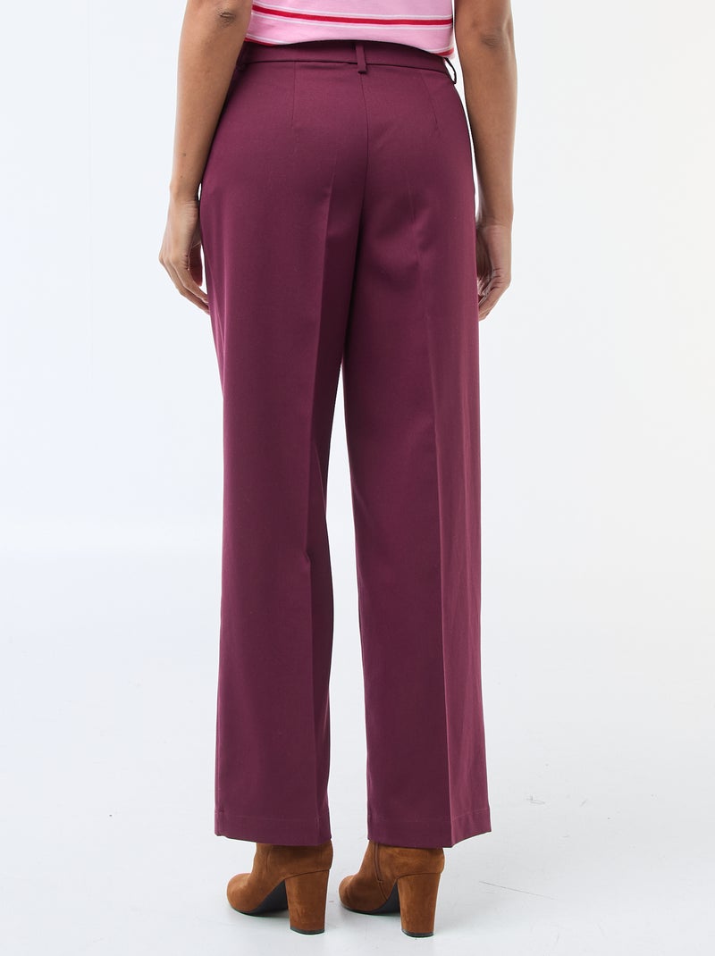 Pantalon large fluide uni Rouge - Kiabi
