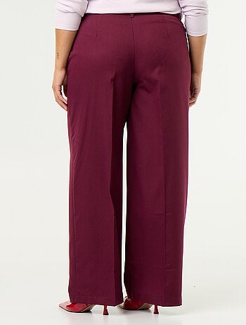 Pantalon large taille haute ceinture et passants