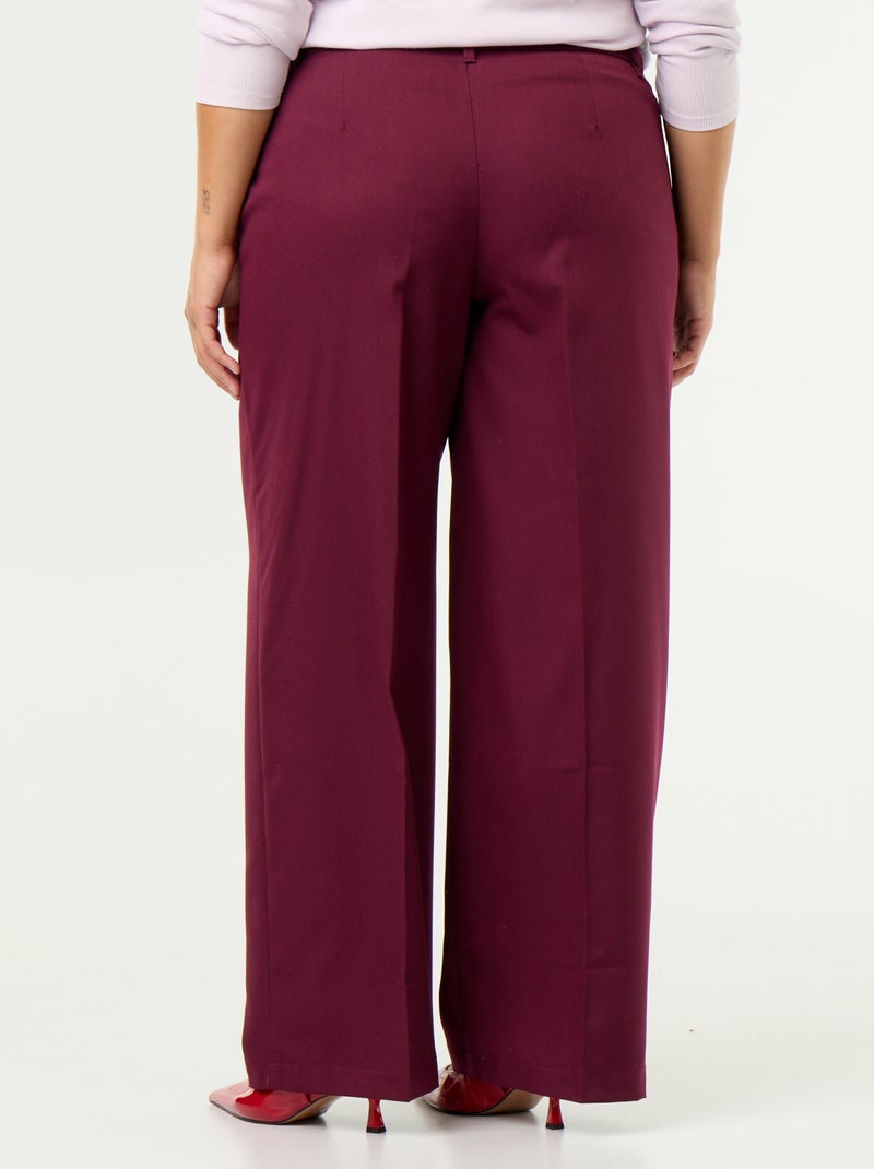 Pantalon large fluide uni Violet - Kiabi