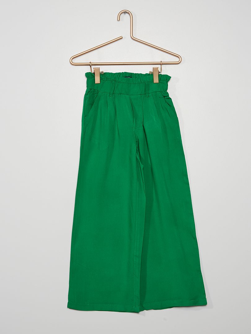 Pantalon large fluide vert - Kiabi