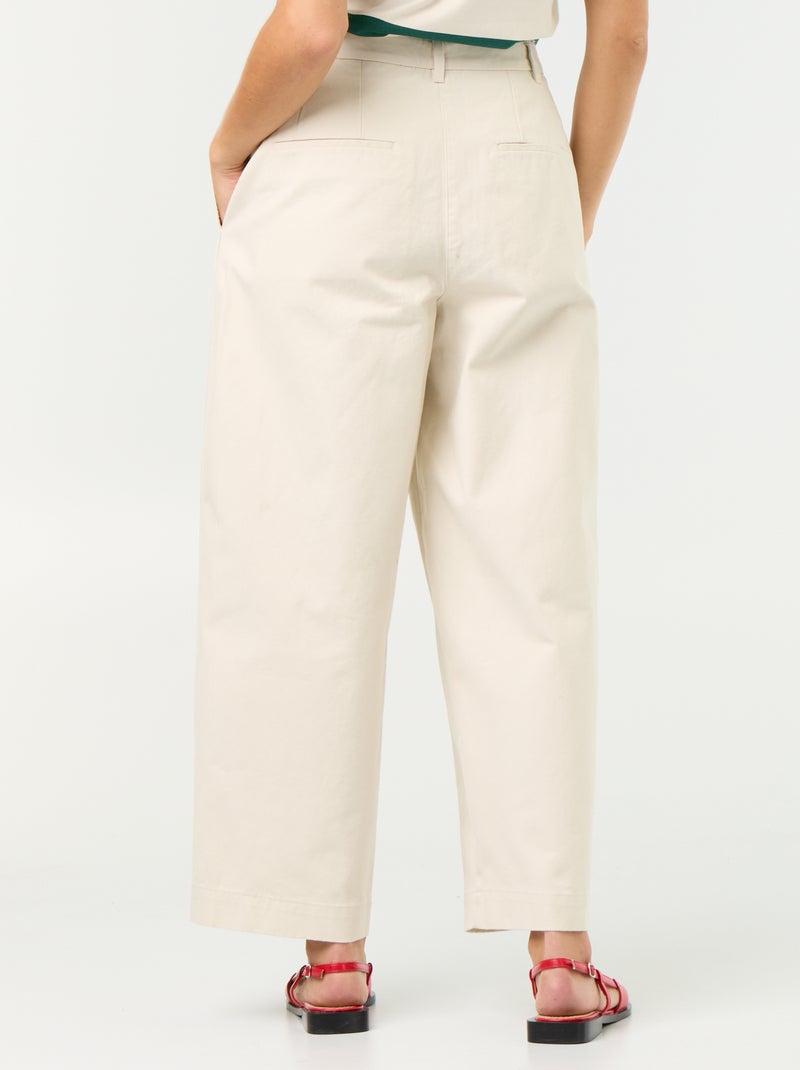 Pantalon large forme barrel Beige - Kiabi