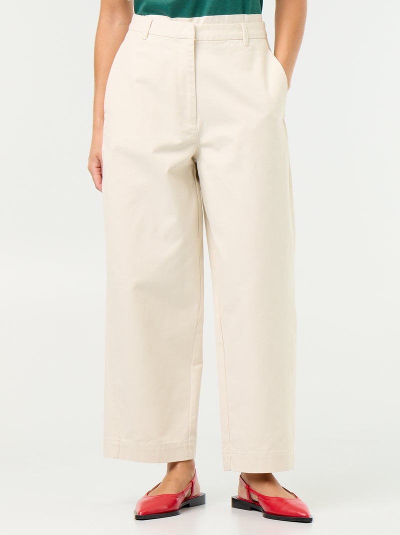 Pantalon large forme barrel Beige - Kiabi
