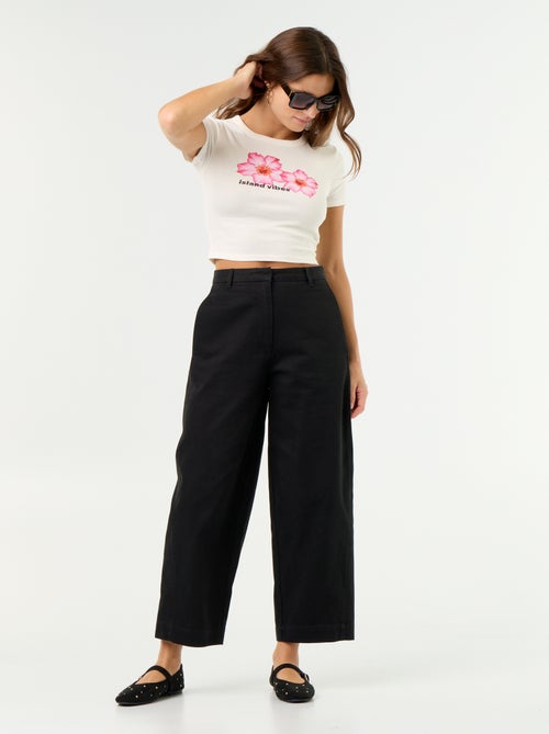 Pantalon large forme barrel - Kiabi