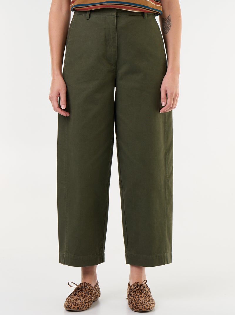 Pantalon large forme barrel Vert - Kiabi