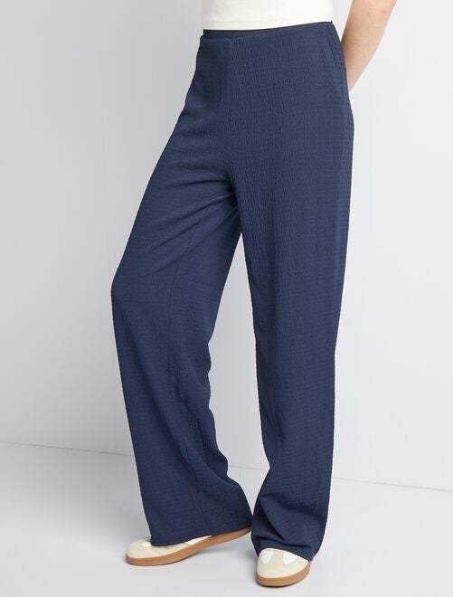 Pantalon large gaufrée - Kiabi