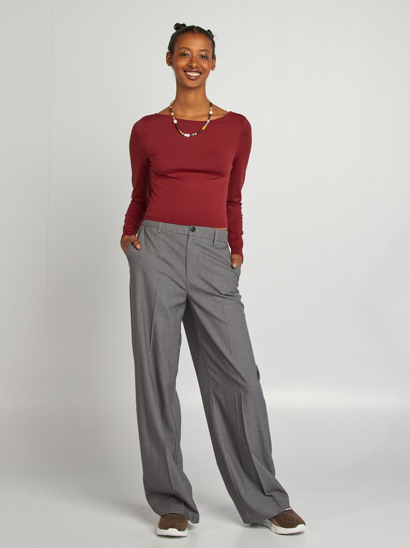 Pantalon large Gris - Kiabi