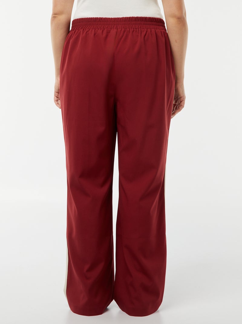 Pantalon large habillé avec bandes contrastantes ROUGE - Kiabi