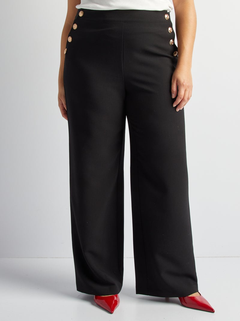 Pantalon large habillé noir - Kiabi