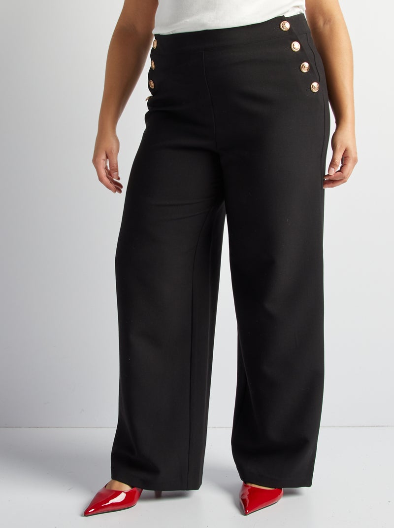 Pantalon large habillé noir - Kiabi