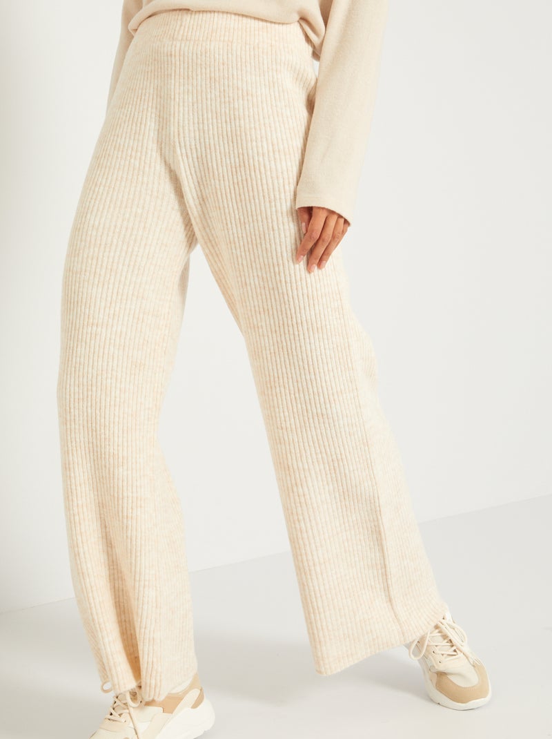 Pantalon large homewear Beige - Kiabi