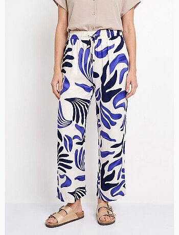 Pantalon large imprimé abstrait - AFIBEL