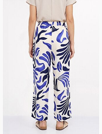 Pantalon large imprimé abstrait - AFIBEL