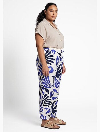 Pantalon large imprimé abstrait - AFIBEL