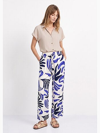 Pantalon large imprimé abstrait - AFIBEL