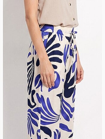 Pantalon large imprimé abstrait - AFIBEL