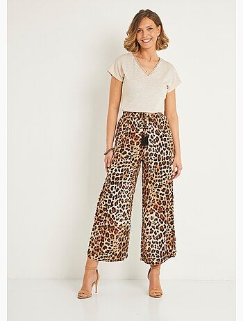 Pantalon large imprimé animalier - AFIBEL