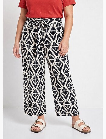 Pantalon large imprimé ethnique losanges - AFIBEL