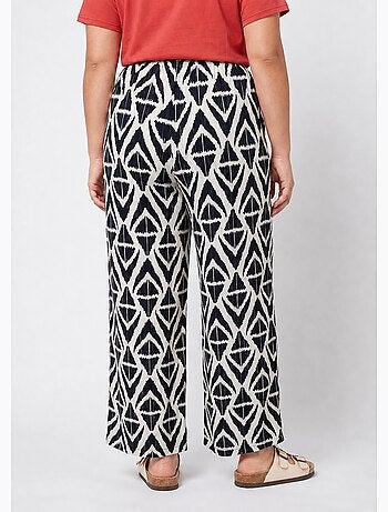Pantalon large imprimé ethnique losanges - AFIBEL