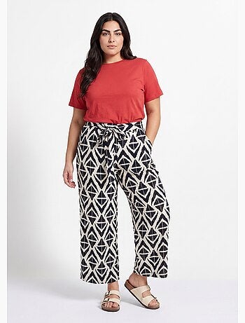 Pantalon large imprimé ethnique losanges - AFIBEL