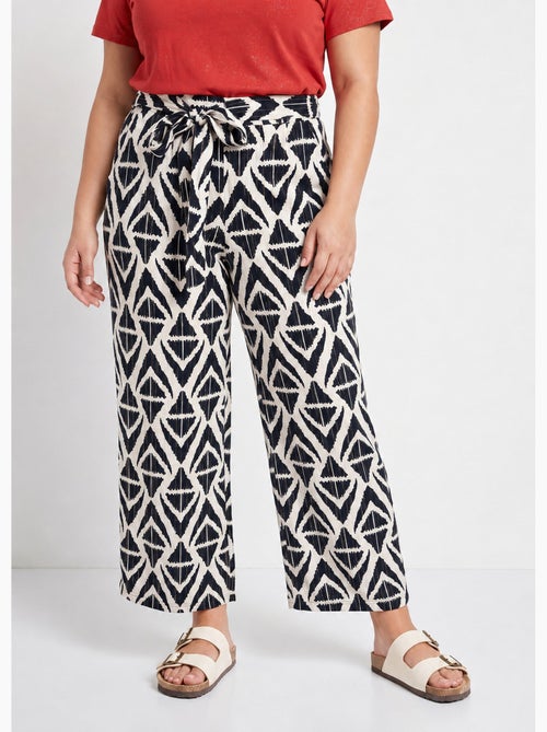 Pantalon large imprimé ethnique losanges - AFIBEL - Kiabi