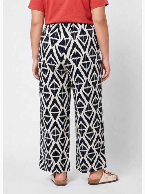Pantalon large imprimé ethnique losanges - AFIBEL - Kiabi