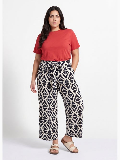 Pantalon large imprimé ethnique losanges - AFIBEL - Kiabi