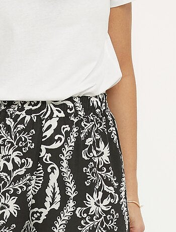 Pantalon large imprimé feuillage