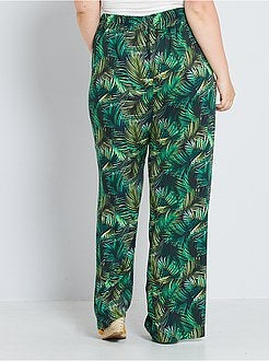 Pantalon large imprimé feuillage - Kiabi