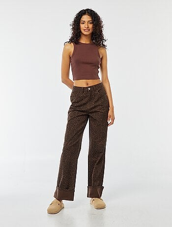 Pantalon large imprimé léopard