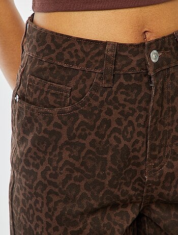 Pantalon large imprimé léopard