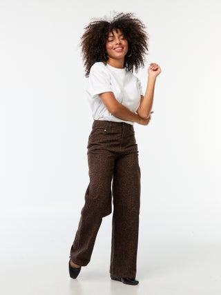 Pantalon large imprimé léopard
