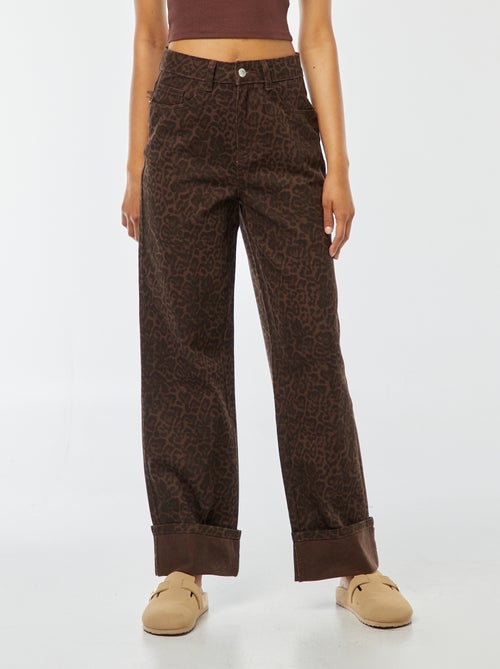 Pantalon large imprimé léopard - Kiabi