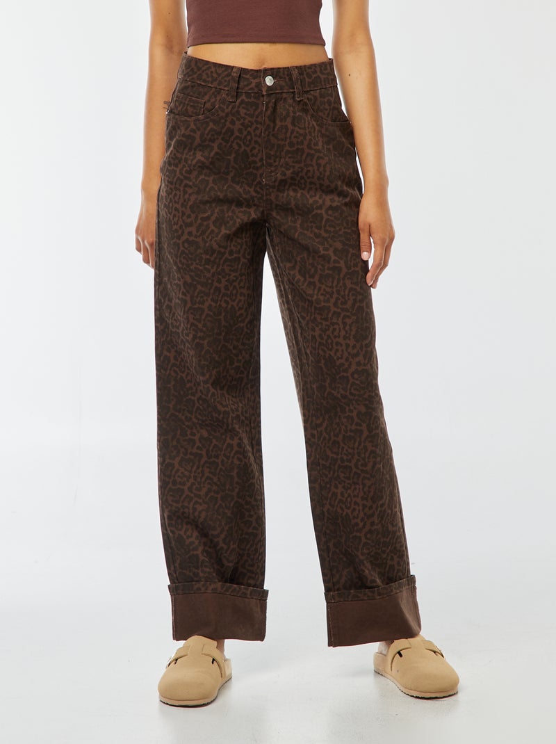 Pantalon large imprimé léopard Léopard - Kiabi