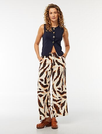 Pantalon large imprimé tachiste