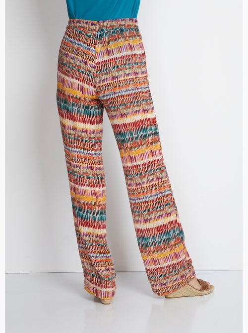 Pantalon large imprimé taille élastiquée - Afibel - Kiabi