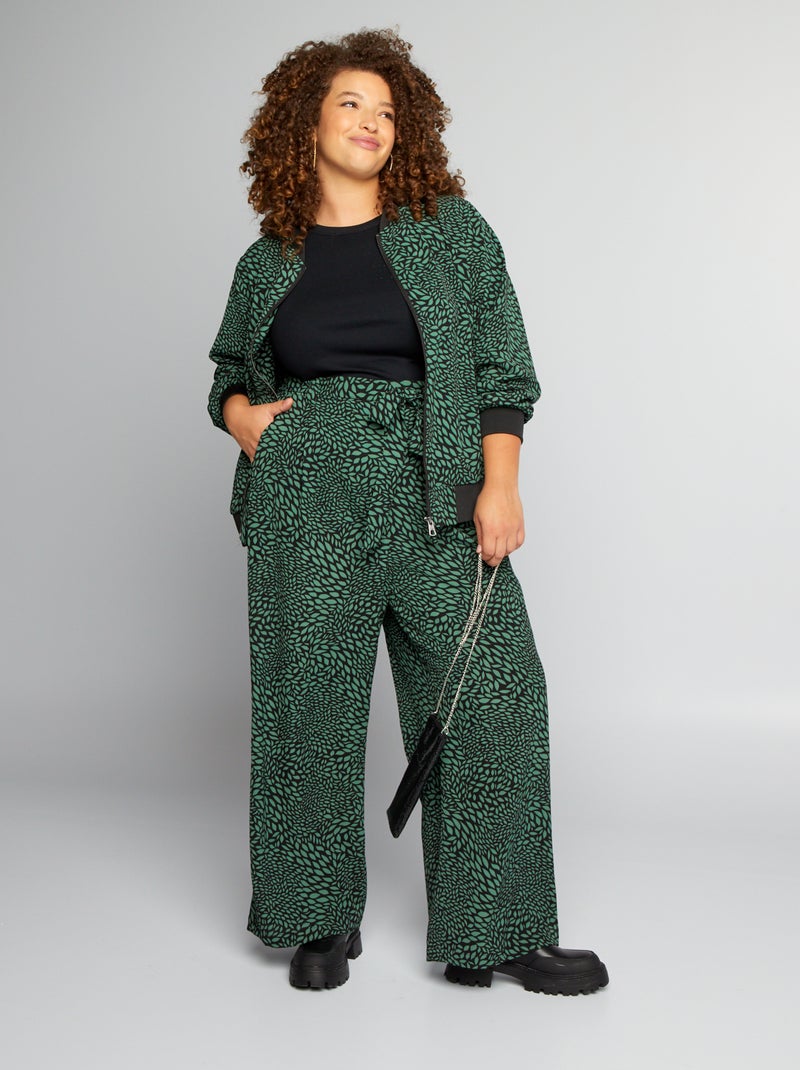 Pantalon large imprimé Vert - Kiabi