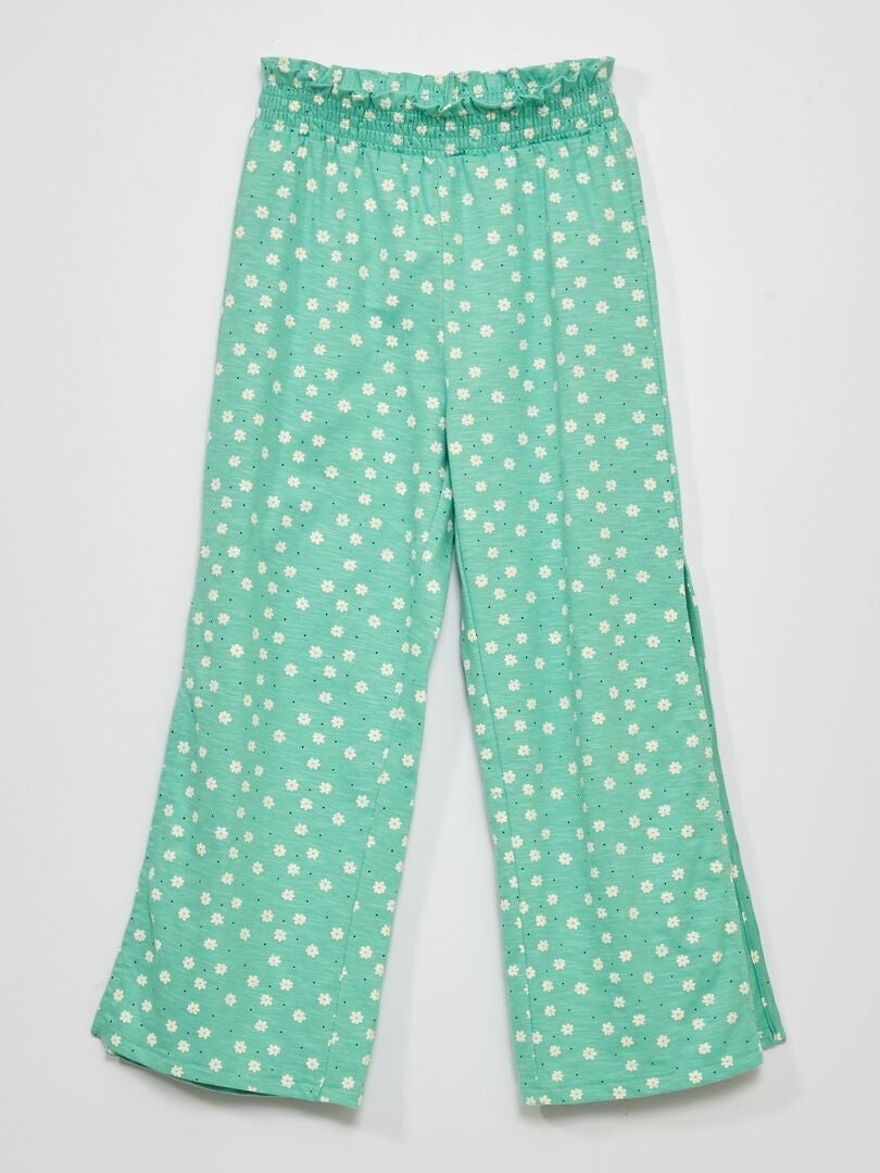 Pantalon large imprimé Vert - Kiabi