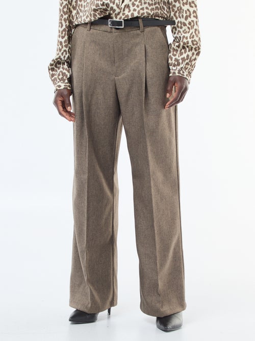 Pantalon large 'JDY' en flanelle avec ceinture - Kiabi