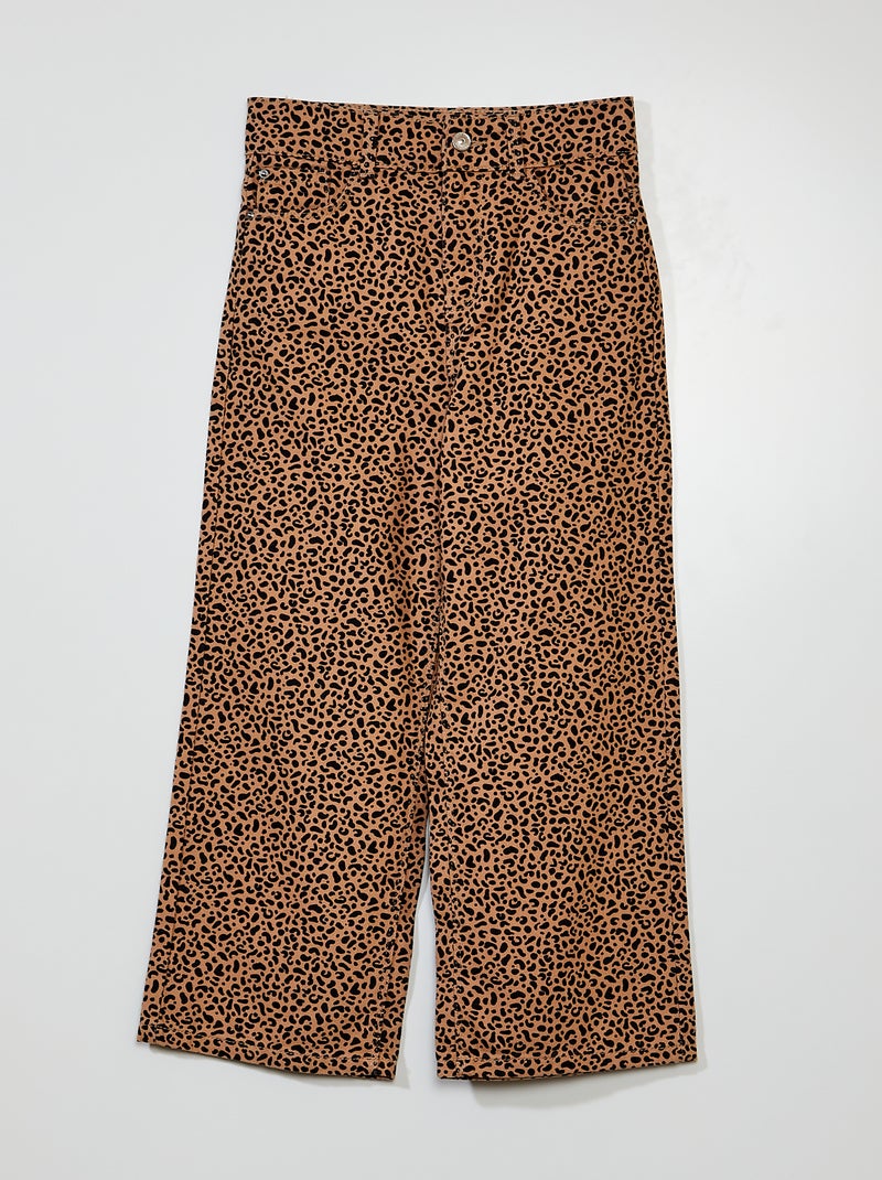 Pantalon large léopard Beige - Kiabi