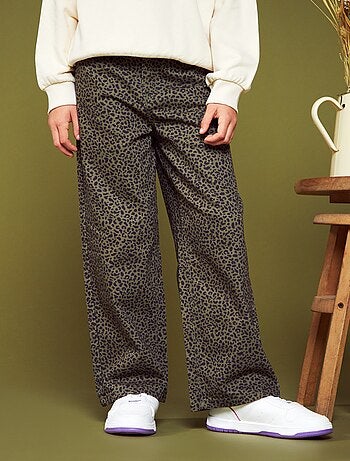 Pantalon large léopard - Kiabi