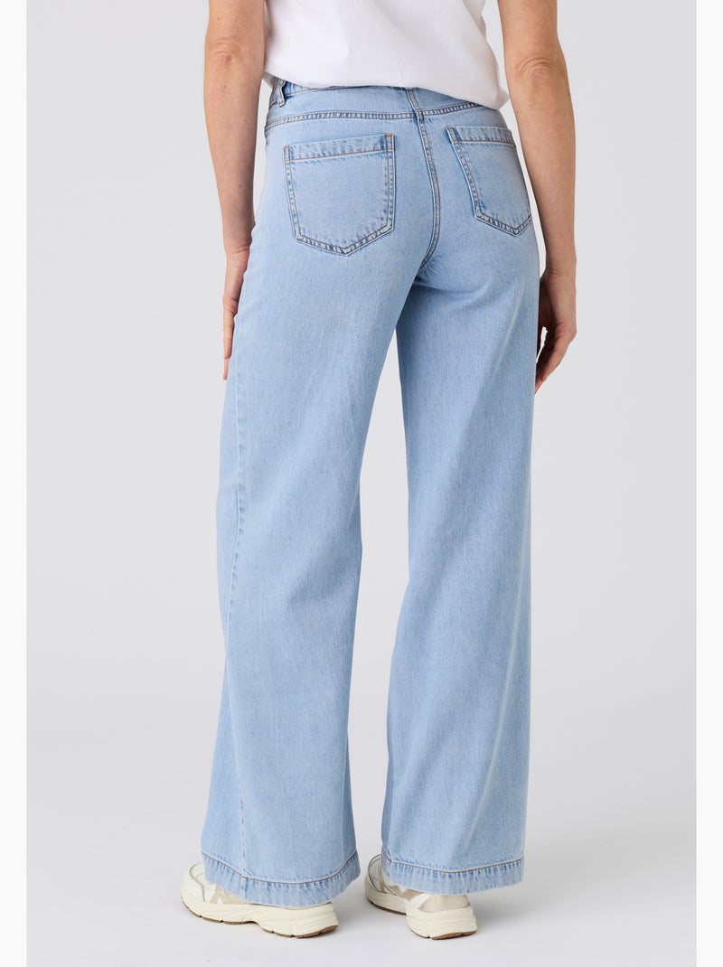 Pantalon large Lyocell Tencel(TM) et coton - Damart Bleu clair - Kiabi