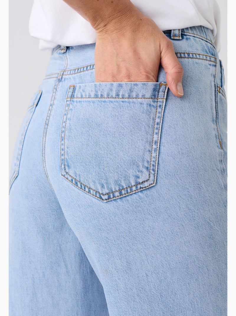 Pantalon large Lyocell Tencel(TM) et coton - Damart Bleu clair - Kiabi