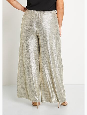 Pantalon large maille brillante taille élastiquée - AFIBEL