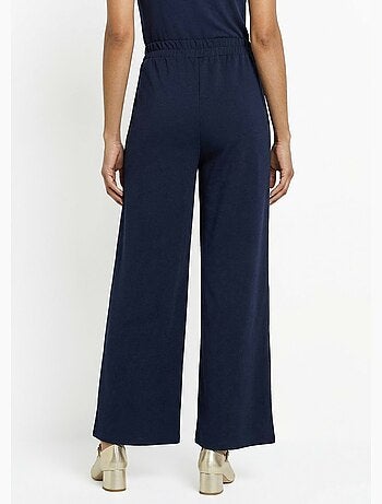 Pantalon large maille détail chic métal - Afibel